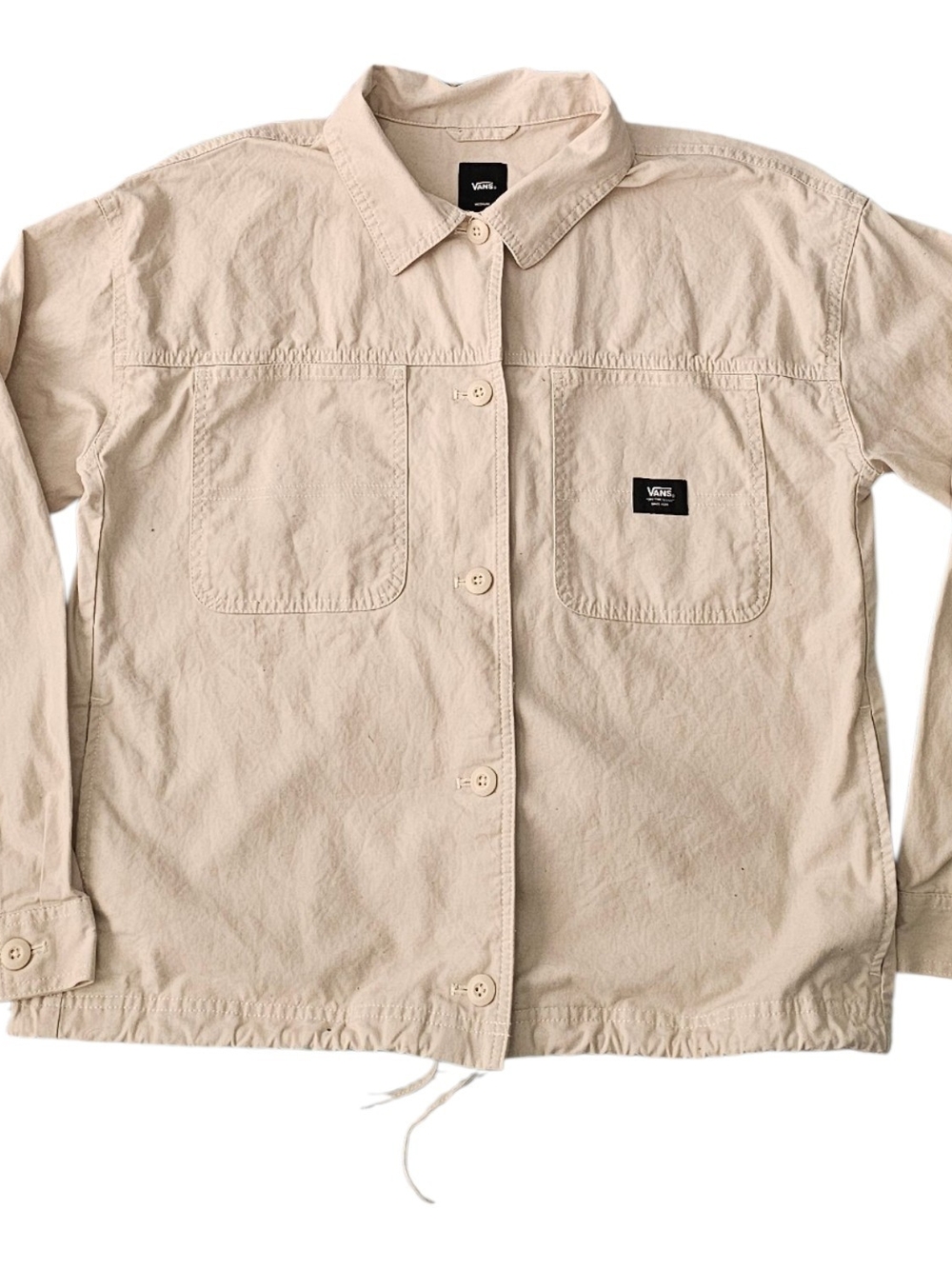Vans Women's Light Beige Cargo Utility Shirt Jacket